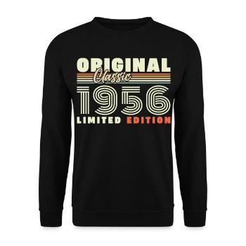 1956 Vintage Retro Birthday Gift - Unisex Sweatshirt - black - Front - Alina (178cm) & Michal (187cm)