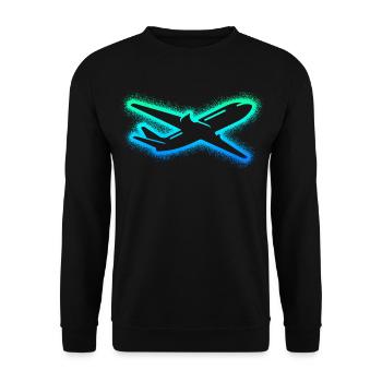 Flugzeug Flieger Kinder Herren Jungen Pilot - Unisex Pullover - Schwarz - Vorne - Alina (178cm) & Michal (187cm)
