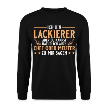 Peintre, artisan, patron ou maître - vernisseur - Sweat-shirt Unisexe - noir - Devant - Alina (178cm) & Michal (187cm)