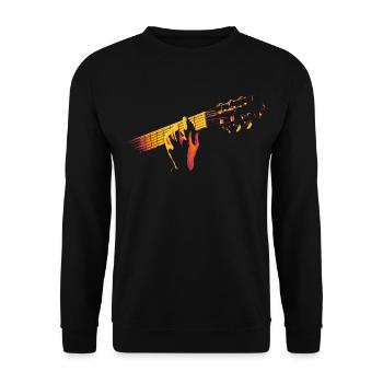 Melodic Hands - Guitar Fire Vibe - Unisex Sweatshirt - black - Front - Alina (178cm) & Michal (187cm)