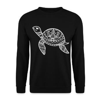 Boho turtle with pattern shell - Unisex Sweatshirt - black - Front - Alina (178cm) & Michal (187cm)
