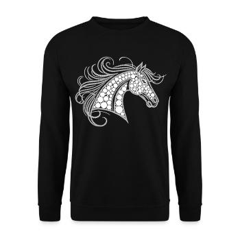 Horse Head Shaped from Stars - Women - Unisex Sweatshirt - black - Front - Alina (178cm) & Michal (187cm)