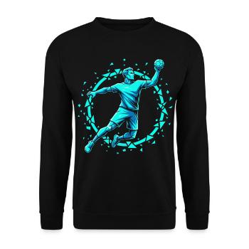 Handball Leidenschaft Hitze Training Geschenk - Unisex Pullover - Schwarz - Vorne - Alina (178cm) & Michal (187cm)