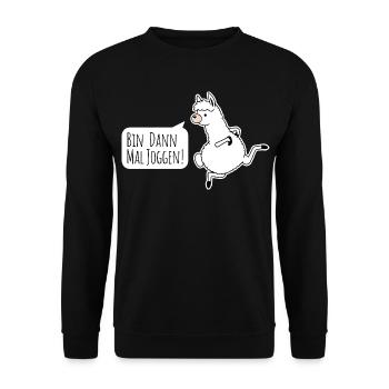 Des joggers style lama ! Un jogging idiot mais amusant - Sweat-shirt Unisexe - noir - Devant - Alina (178cm) & Michal (187cm)