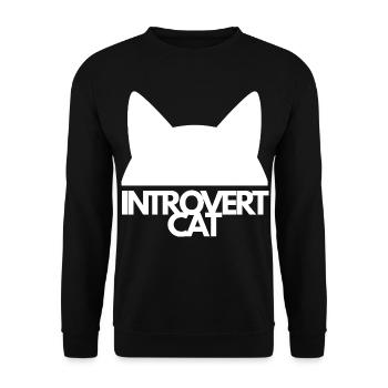 Introvertierte Katzensilhouette - Unisex Pullover - Schwarz - Vorne - Alina (178cm) & Michal (187cm)