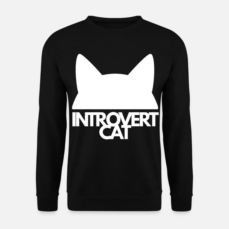 Chat Introvert Silhouette - Sweat-shirt Unisexe - noir
