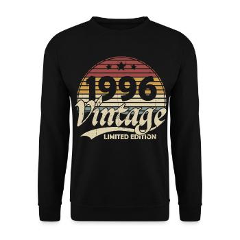 Vintage 1996 Vintage Birthday Gift Retro - Unisex Sweatshirt - black - Front - Alina (178cm) & Michal (187cm)