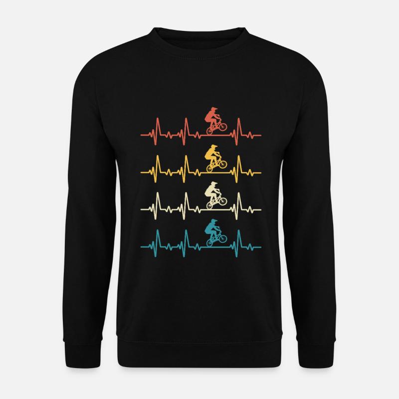 Retro Heartbeat BMX - Unisex Pullover - Schwarz