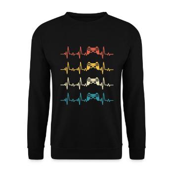 Console de jeu Retro Heartbeat Gamer Gaming - Unisex Sweatshirt - black - Front - Alina (178cm) & Michal (187cm)