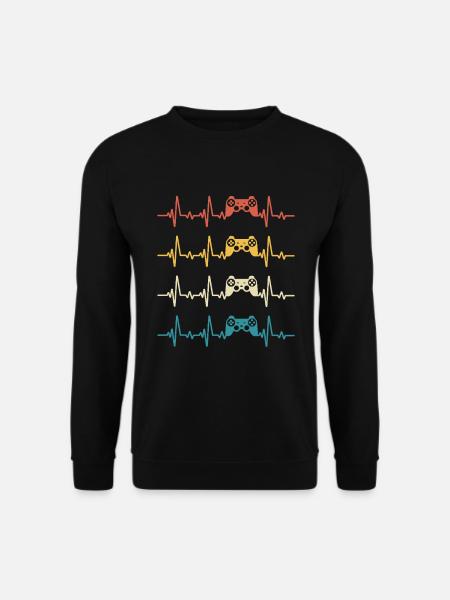 Console de jeu Retro Heartbeat Gamer Gaming - Sweat-shirt Unisexe - noir