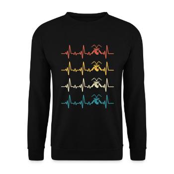 Welder Heartbeat Welding - Unisex Sweatshirt - black - Front - Alina (178cm) & Michal (187cm)