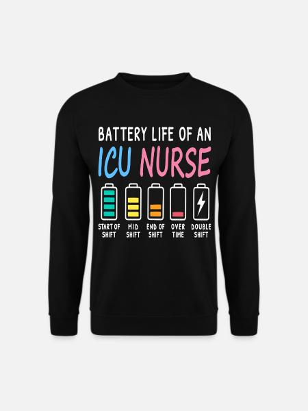 Akkustand einer Intensivpflegekraft Humor - Unisex Pullover - Schwarz