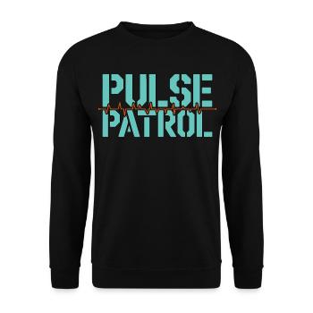 Cardiac Tech Pulse Patrol Pacemaker Technician - Unisex Pullover - Schwarz - Vorne - Alina (178cm) & Michal (187cm)