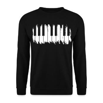 Claviers de piano grunge - Sweat-shirt Unisexe - noir - Devant - Alina (178cm) & Michal (187cm)