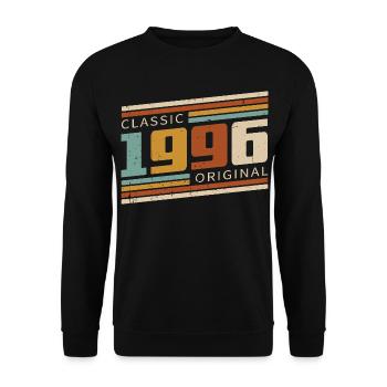 Original 1996 Vintage Vintage Birthday Retro - Unisex Sweatshirt - black - Front - Alina (178cm) & Michal (187cm)