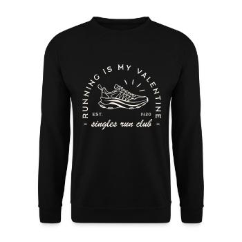 Club de course drôle de la Saint-Valentin - Sweat-shirt Unisexe - noir - Devant - Alina (178cm) & Michal (187cm)