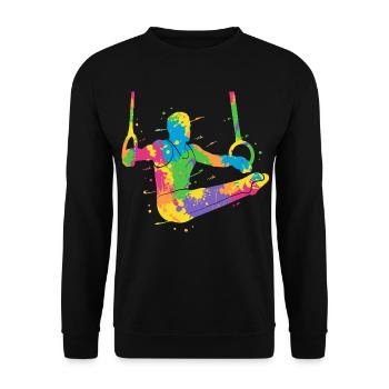 Gymnasts Colorful Gymnastics Ring Gymnastics Boys Gymnastics - Unisex Sweatshirt - black - Front - Alina (178cm) & Michal (187cm)