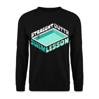 Swim Instructor Straight Outta Swim Lesson - Unisex Sweatshirt - black - Front - Alina (178cm) & Michal (187cm)