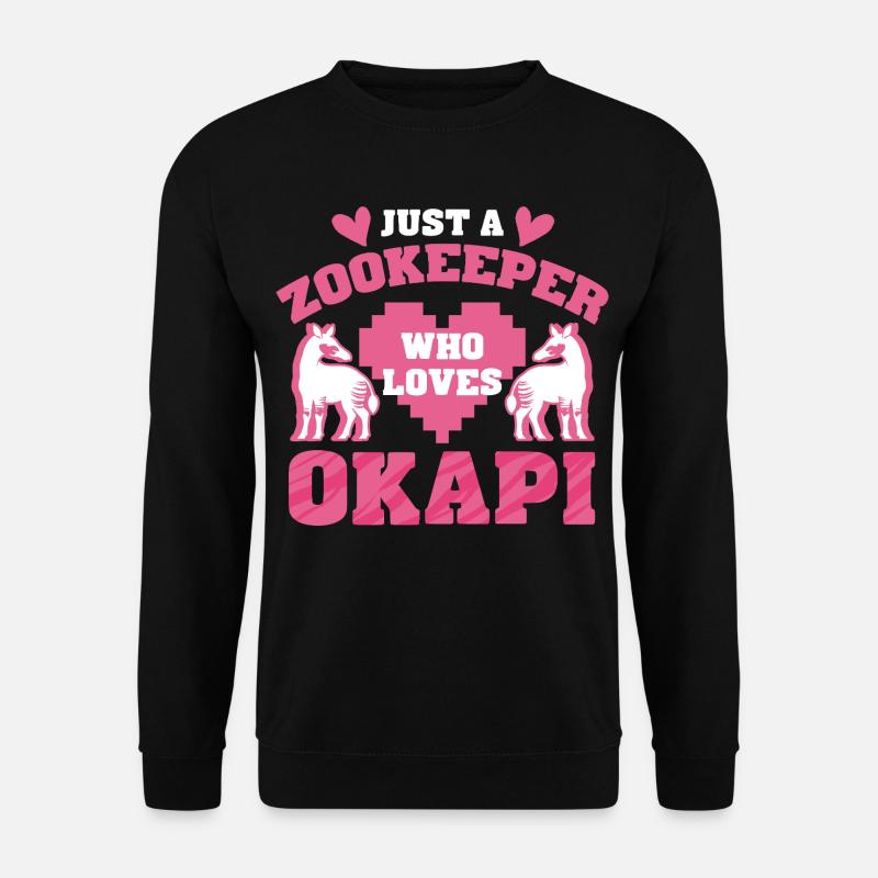 Zookeeper Who Loves Okapi - Unisex Sweatshirt - black