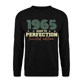 1965 - Unisex Pullover - Schwarz - Vorne - Alina (178cm) & Michal (187cm)