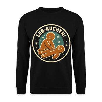 Weihnachten Lebkuchen Reanimation lustiges Geschen - Unisex Pullover - Schwarz - Vorne - Alina (178cm) & Michal (187cm)