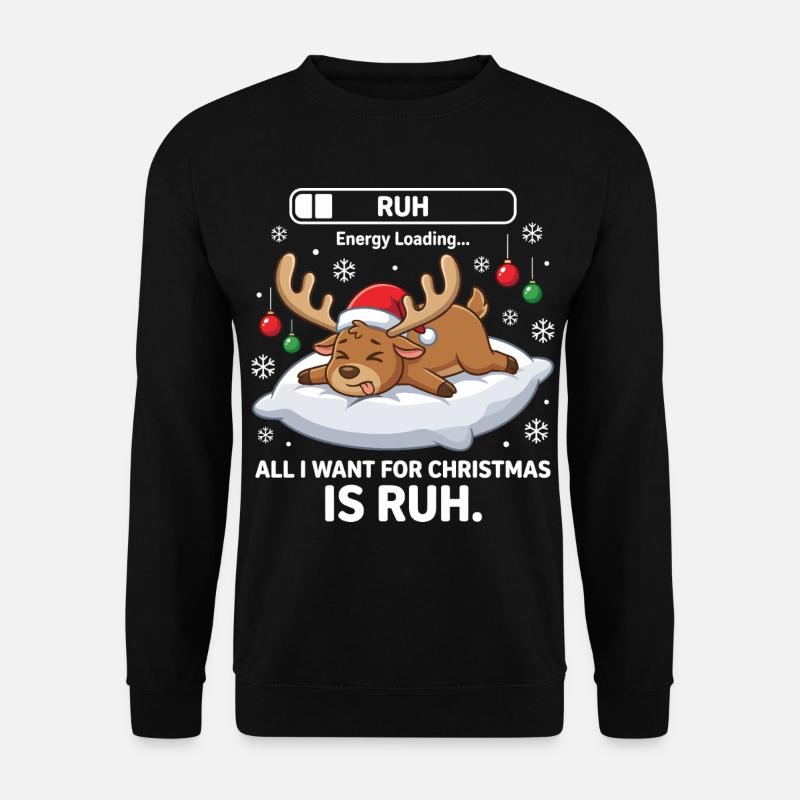 Weihnachtsshirt Herren Rentier Geschenk Lustig  - Unisex Pullover - Schwarz