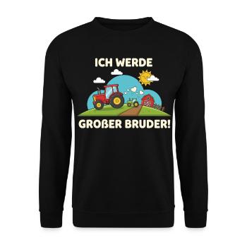 Je vais faire la ferme de tracteurs Big Brother mignonne - Sweat-shirt Unisexe - noir - Devant - Alina (178cm) & Michal (187cm)
