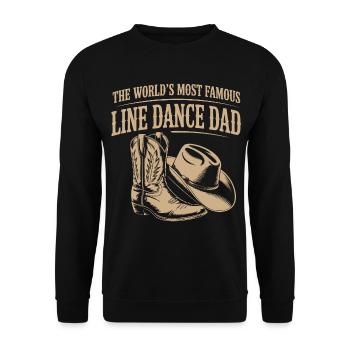 Line Dance Dad Cowboy Boots - Unisex Pullover - Schwarz - Vorne - Alina (178cm) & Michal (187cm)