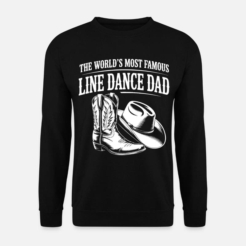 Line Dance Dad Boots & Hat - Unisex Sweatshirt - black