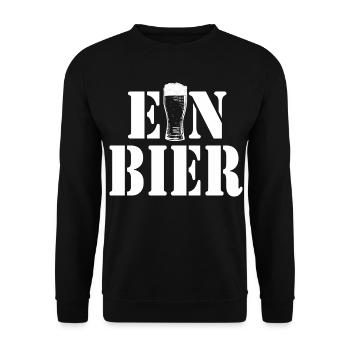 Ein Bier Glas-Logo Typografie - Unisex Pullover - Schwarz - Vorne - Alina (178cm) & Michal (187cm)