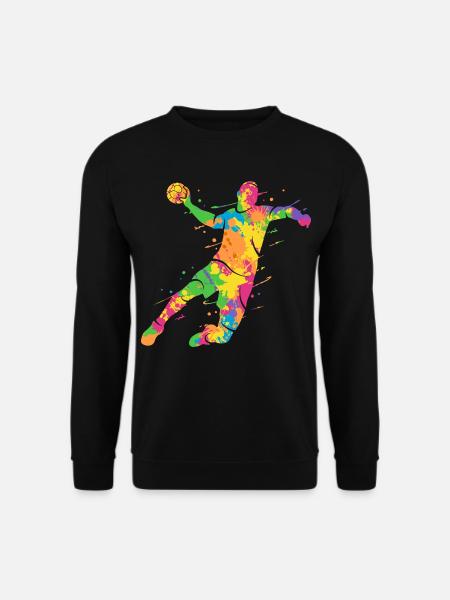 bunter Handballspieler Handballer Handball - Unisex Pullover - Schwarz