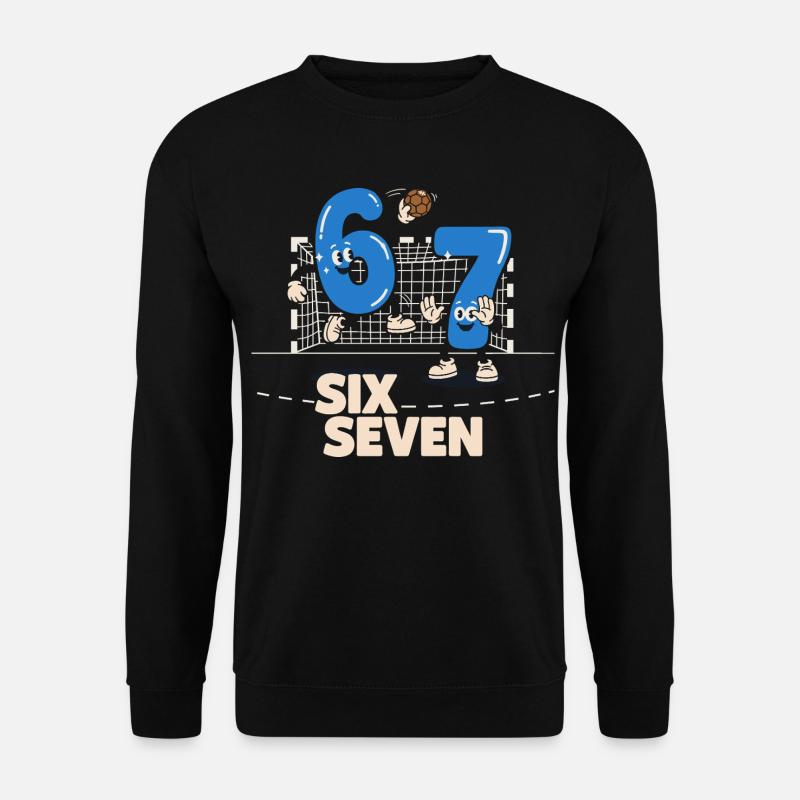 67 Six Seven meme Håndbold - Sjov Gave - Unisex sweater - sort