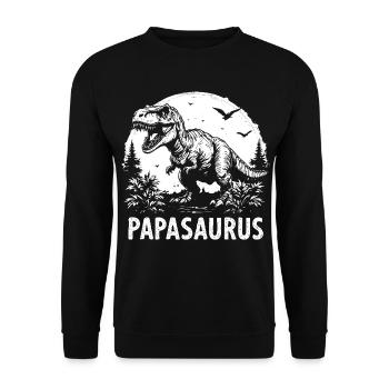 Papasaurus Meilleur Papa Cadeau Papa Fort Cool - Sweat-shirt Unisexe - noir - Devant - Alina (178cm) & Michal (187cm)