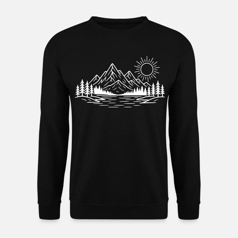 Berge Natur Wald - Unisex Pullover - Schwarz