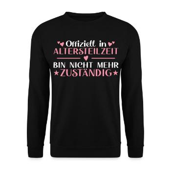 Retraite partielle Femme non responsable - retraite anticipée - Sweat-shirt Unisexe - noir - Devant - Alina (178cm) & Michal (187cm)