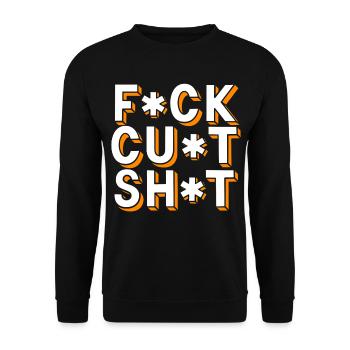 Schimpfwörter Zensierter Text - Unisex Pullover - Schwarz - Vorne - Alina (178cm) & Michal (187cm)