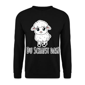 Tu peux le faire! Les petits moutons croient en toi ! - Sweat-shirt Unisexe - noir - Devant - Alina (178cm) & Michal (187cm)