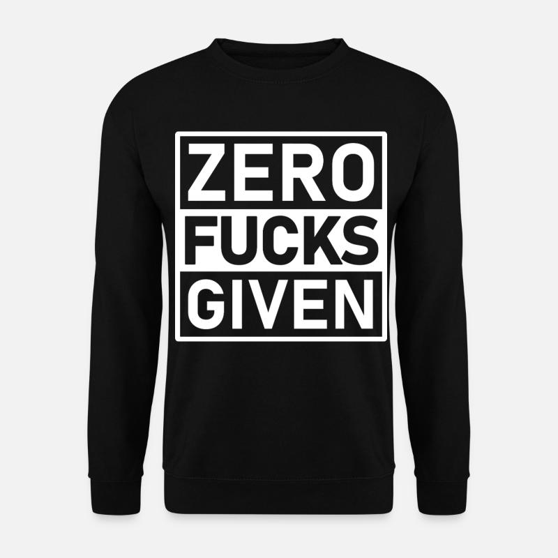 Zero Fucks Given Warnetikett - Unisex Pullover - Schwarz