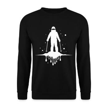 Skiers Winter Sports Melting Ski - Unisex Sweatshirt - black - Front - Alina (178cm) & Michal (187cm)