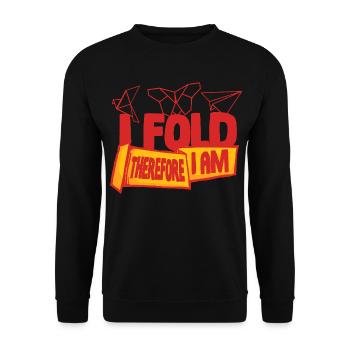 Origami I Fold Therefore I Am - Unisex Sweatshirt - black - Front - Alina (178cm) & Michal (187cm)