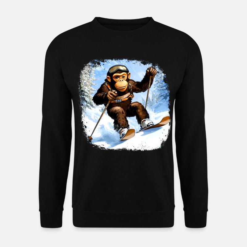 Monkey Ski / Skier Monkey - Unisex Sweatshirt - black