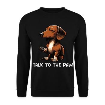 Talk to the Paw Dachshund Owner Dachshund Owner Dachshund Owner - Unisex Sweatshirt - black - Front - Alina (178cm) & Michal (187cm)