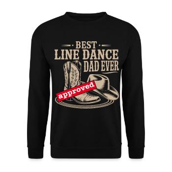 Best Line Dance Dad - Unisex Sweatshirt - black - Front - Alina (178cm) & Michal (187cm)