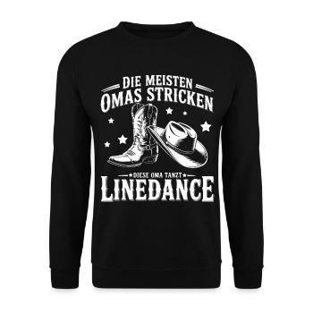 Grandma Dancing LineDance - Unisex Sweatshirt - black - Front - Alina (178cm) & Michal (187cm)