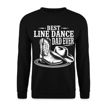 Best Line Dance Dad Ever - Unisex Sweatshirt - black - Front - Alina (178cm) & Michal (187cm)