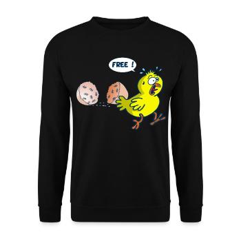 La libération du poussin - Sweat-shirt Unisexe - noir - Devant - Alina (178cm) & Michal (187cm)