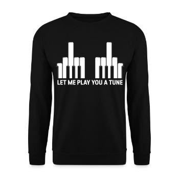 Touches de piano Doigts du majeur - Sweat-shirt Unisexe - noir - Devant - Alina (178cm) & Michal (187cm)