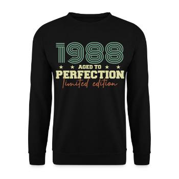 1988 - Unisex Pullover - Schwarz - Vorne - Alina (178cm) & Michal (187cm)