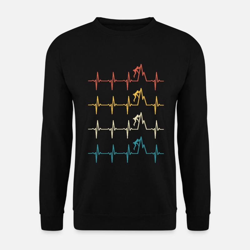 Kletternder Herzschlag-Kletterer - Unisex Pullover - Schwarz