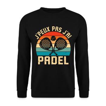 I can't I have padel - Unisex Sweatshirt - black - Front - Alina (178cm) & Michal (187cm)